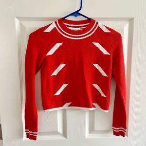 Tanya Taylor red & white crop top, XS